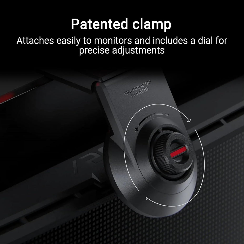 ASUS ROG Aura Monitor Light Bar (ALB01) - Asymmetrical Lighting bar, 3 Modes, RGB Lighting, USB-C, Patented clamp, Magnetic Buckle, Aura Sync Compatible, DisplayWidget Center, Quick Installation