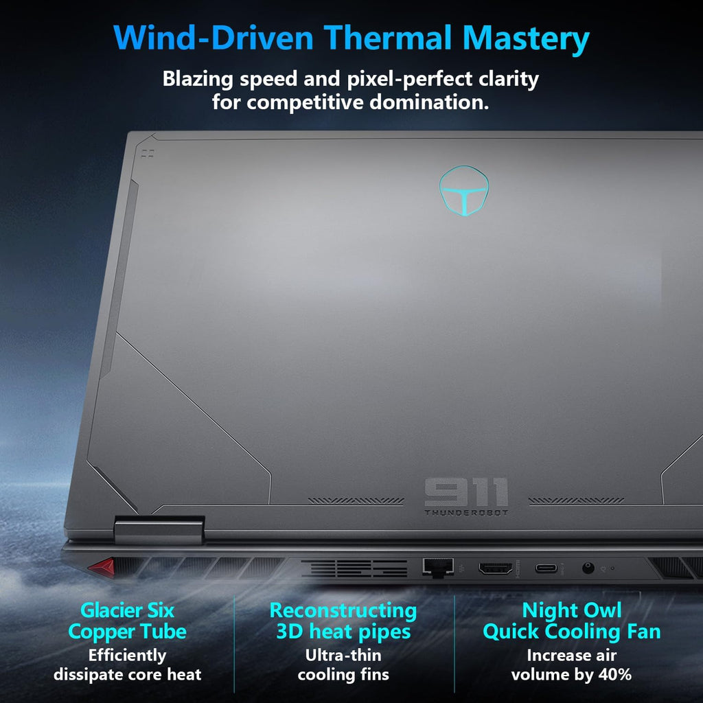 Thunderobot Radiant 16 i9 5060 2.5K Gaming Laptop, 16' QHD+ up to 300Hz 2.5K Display, Core i9-14900HX, GeForce RTX 5060, 16GB DDR5 RAM, 1TB SSD, RGB Backlit Keyboard, Wi-Fi 6, Win 11 Home, Black