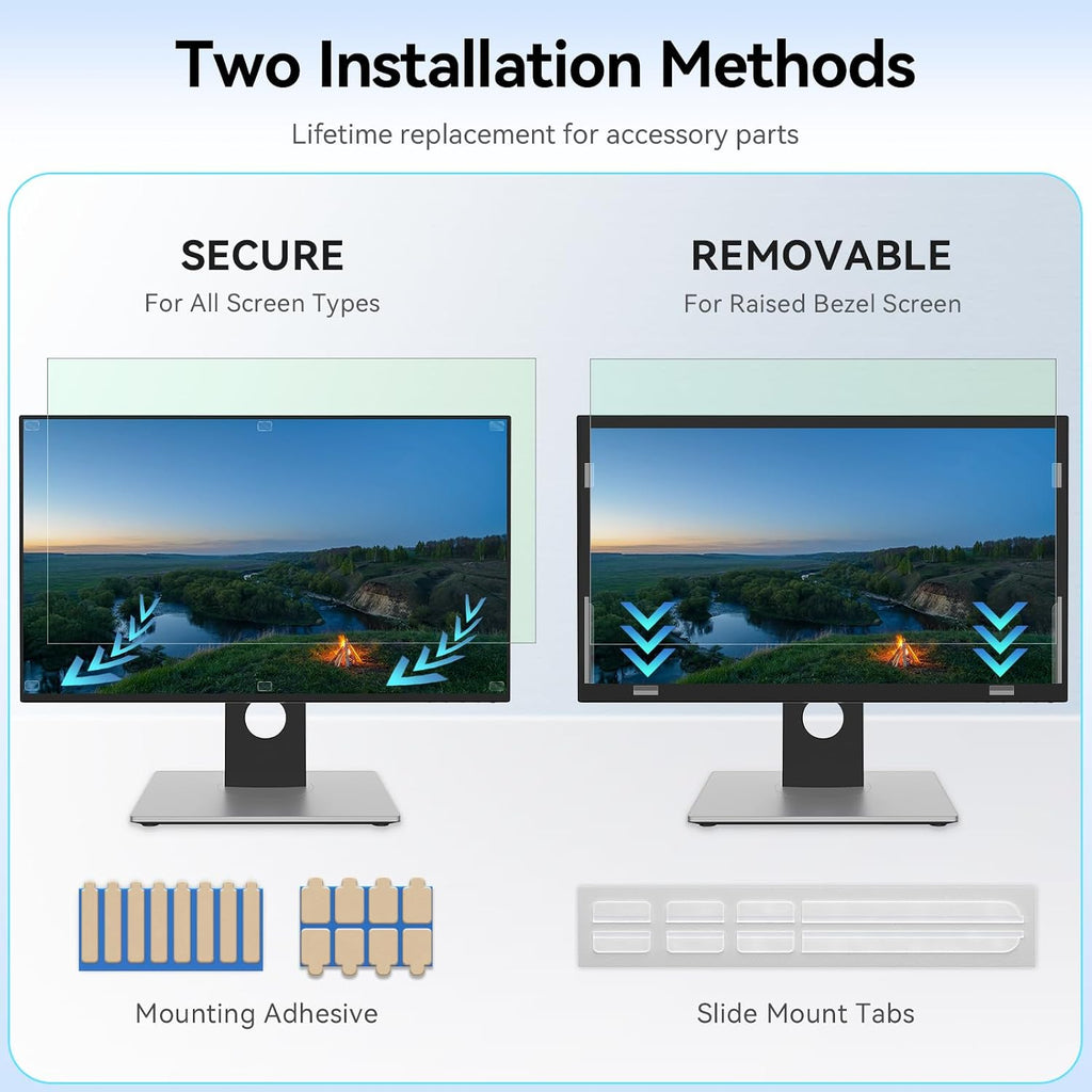 [2-Pack] 32 Inch Anti Blue Light Screen Protector Compatible with Lenovo Hp Dell Acer Asus Samsung etc Monitor 16:9 Aspect, Removable Anti Glare Filter Uv Blocker Shield Eye Protection Film Laptop