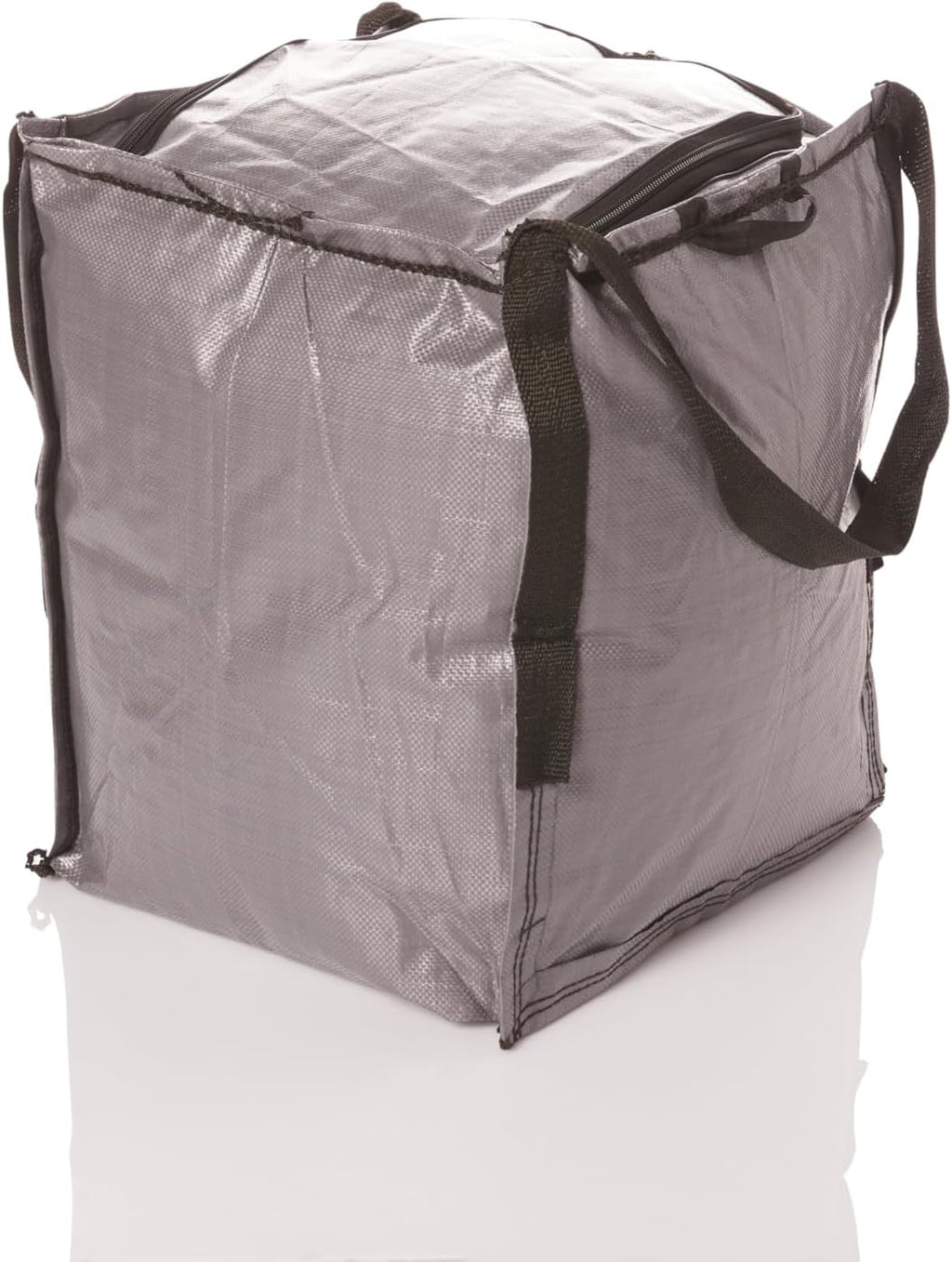 DURASACK Heavy Duty Storage Tote Bag with Zipper Top 22-Gallon Rugged Woven Polypropylene Moving Bag, Reusable Self-Standing Design, Holds up to 500 Pounds, Single, Gray (Pack of 10)