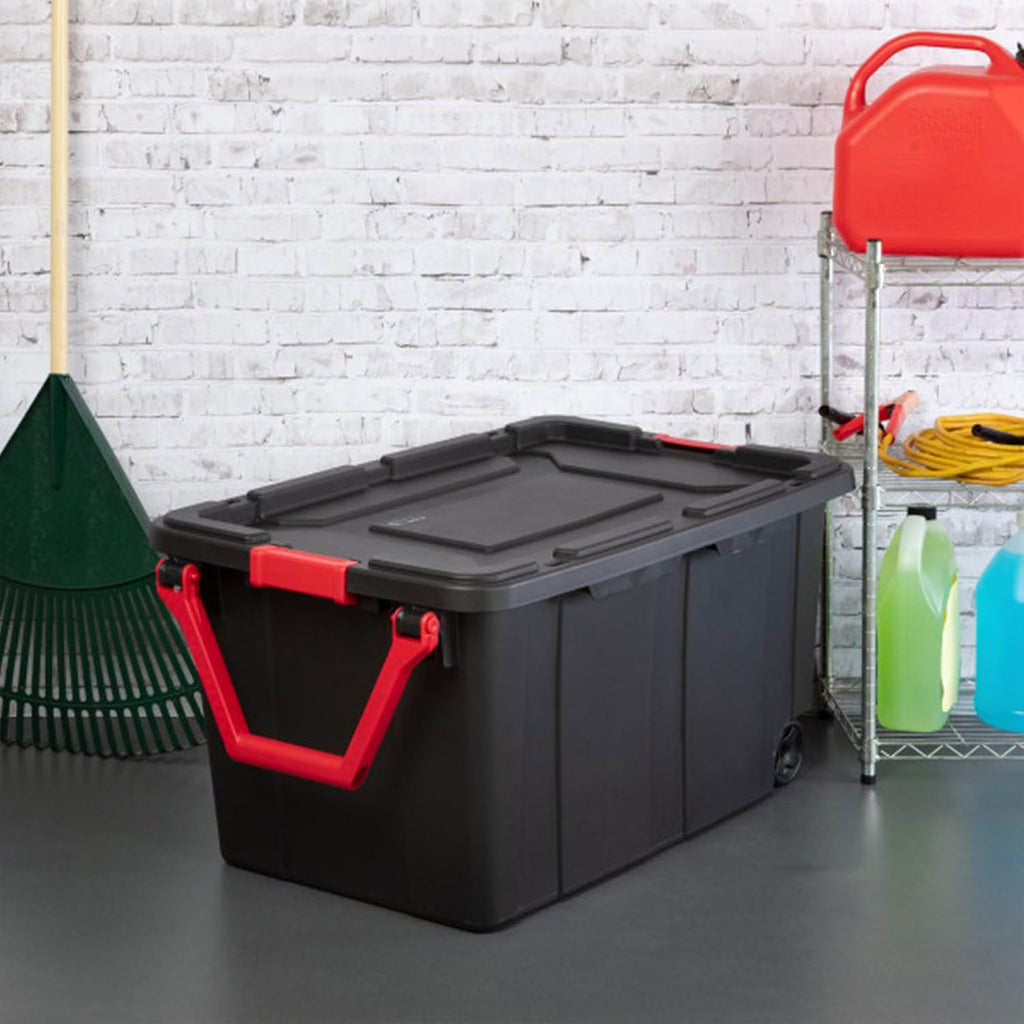 Sterilite Tote IND Wheeled Black 40GA 14699002