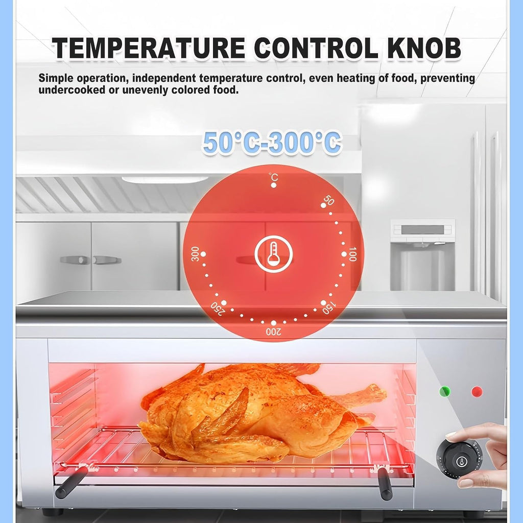 Adjustable 4-Layer Indoor Electric Grill, 2000W Fast Heat & 30L Capacity - 50-300°C Temperature Control, No Oil Smoke Design, Wall Mountable For Compact Kitchens