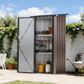 Aoxun 2.5x2FT Outdoor Storage Cabinet with Floor, Metal Tool Shed with Adjustable Shelves & Lockable Door, Weatherproof Outdoor Cabinet for Patio, Garden, Backyard