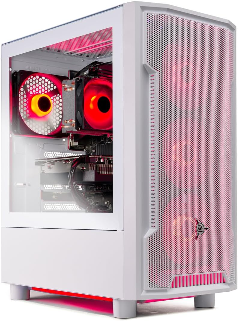 Skytech Gaming Archangel Desktop PC, Intel i5 14400F 2.5 GHz (4.7GHz Turbo), NVIDIA RTX 5060, 1TB Gen4 NVMe SSD, 16GB DDR5 RAM 5200, 650W Gold PSU, Wi-Fi, Win 11