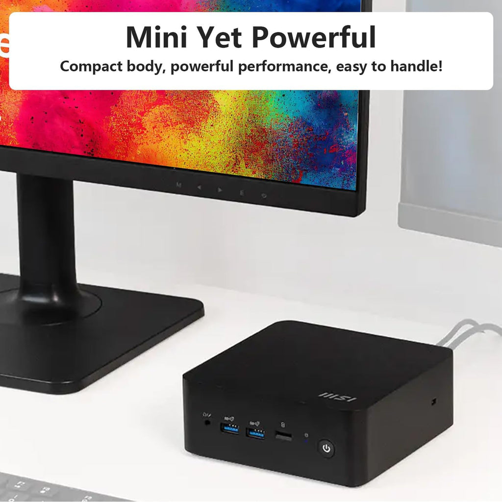 msi Cubi NUC Business Mini Desktop, 10-Core Intel Core 5 120U Processor, 16GB DDR5 RAM, 1TB SSD, Support 4-Monitor 4K, Thunderbolt 4, HDMI, MicroSD Card Reader, Wi-Fi 6, Windows 11 Pro