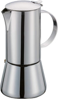 Cilio 2-Cup Coffee Moka Pot - 2-Cup, Polished Stainless, Classic - Espresso Machine Alternative & Stovetop Coffee Maker - Induction Espresso Maker