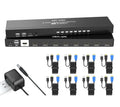 KVM Switch HDMI 8 Port, MT-VIKI 4K@30Hz USB HDMI KVM Switch 8 in 1 Out w/KVM Cables, 4 USB 2.0 Hubs Desktop Selector IR Remote & Rack Ears