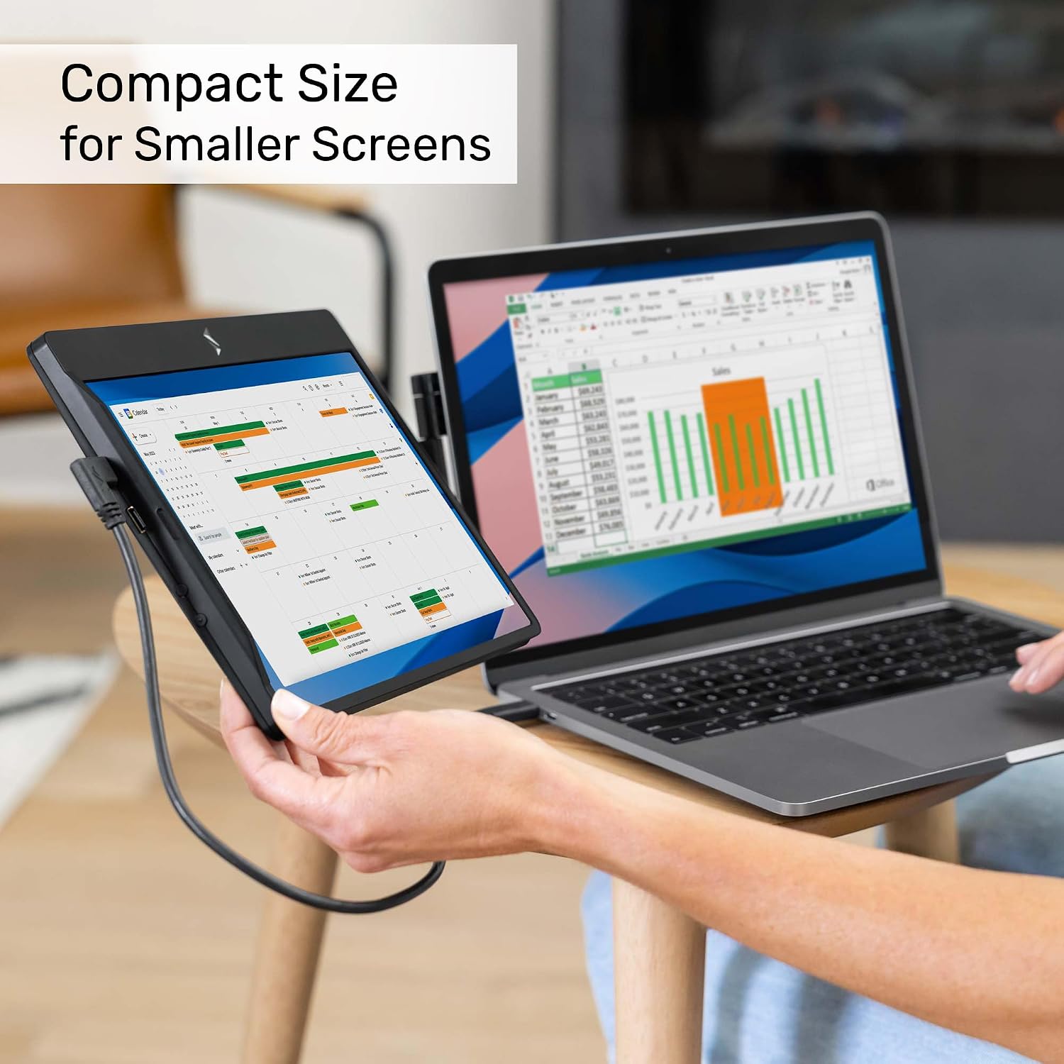 SideTrak Swivel 12.5' Portable Monitor for Laptop, Patented Swivel Hinge, Laptop Screen Extender | FHD Dual Screen w/Kickstand, USB or HDMI, Mac, PC, Chromebook Compatible - 10 Pack