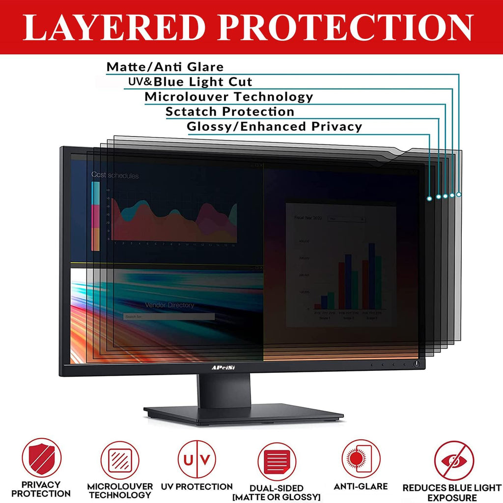 40 Inch Privacy Screen Filter for Widescreen 16:9 TV Monitor | Privacy Shield | Anti-Glare | Anti-Blue light | Eye Protection | Anti Spy | Computer Security Private Filter Protector