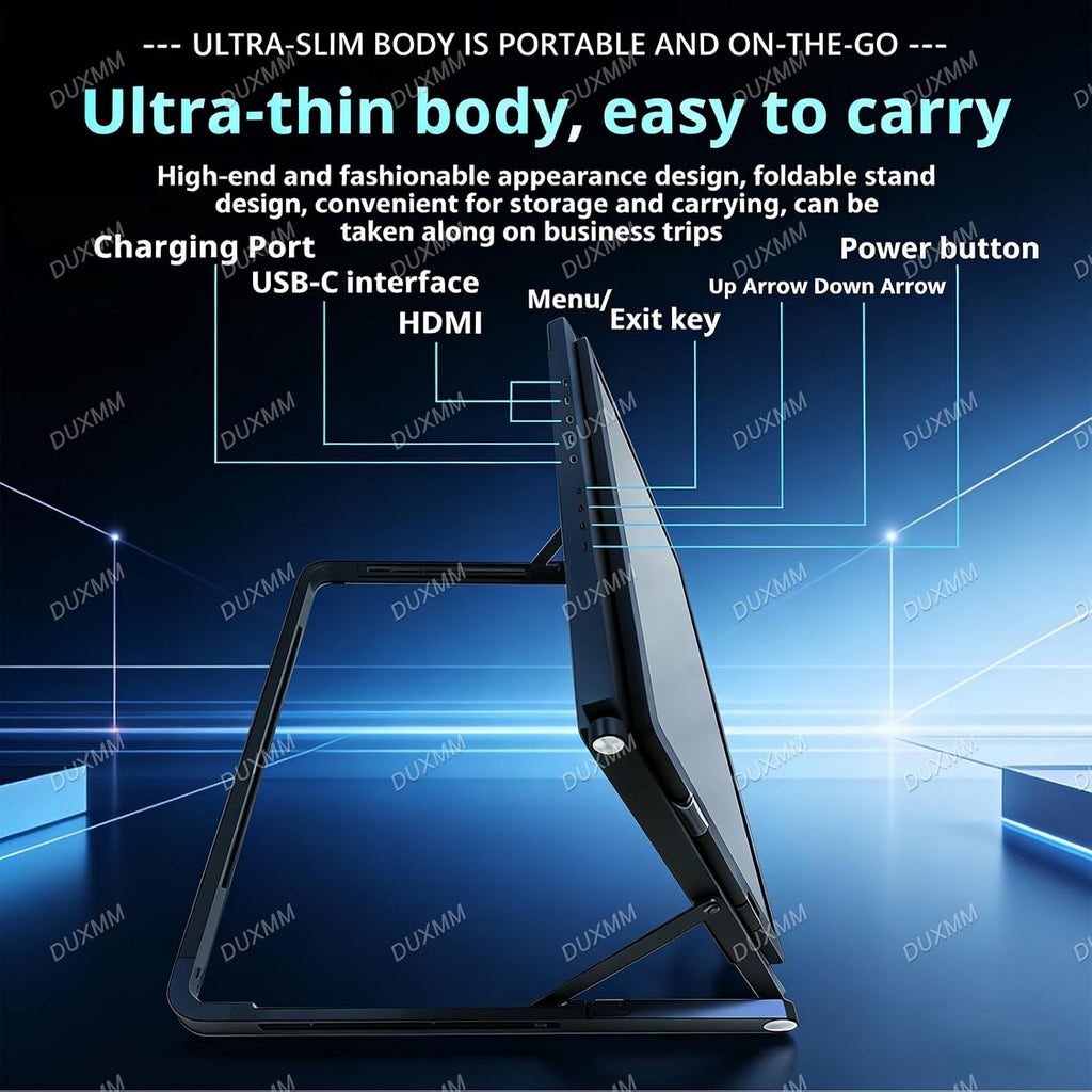 15.6'Laptop Tri-Fold Monitor,1080P FHD IPS Triple Monitor,Type-C/HDMI/USB-C Plug-Play Extended Screen with 360° Rotation Acjustable Viewing Angles, Compatible with Windows and Macos