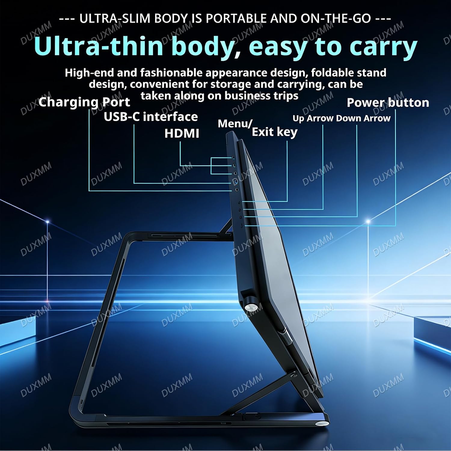 15.6'Laptop Tri-Fold Monitor,1080P FHD IPS Triple Monitor,Type-C/HDMI/USB-C Plug-Play Extended Screen with 360° Rotation Acjustable Viewing Angles, Compatible with Windows and Macos