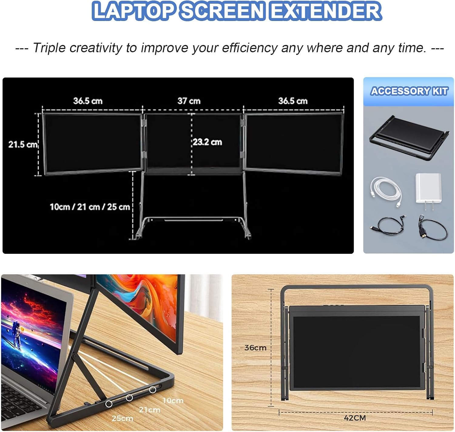 15.6' Portable Monitor for Laptop - 1080P FHD Screen Extender with Kickstand, Compatible with MacOS, Windows, and Gaming Consoles - Ideal for Work & Play