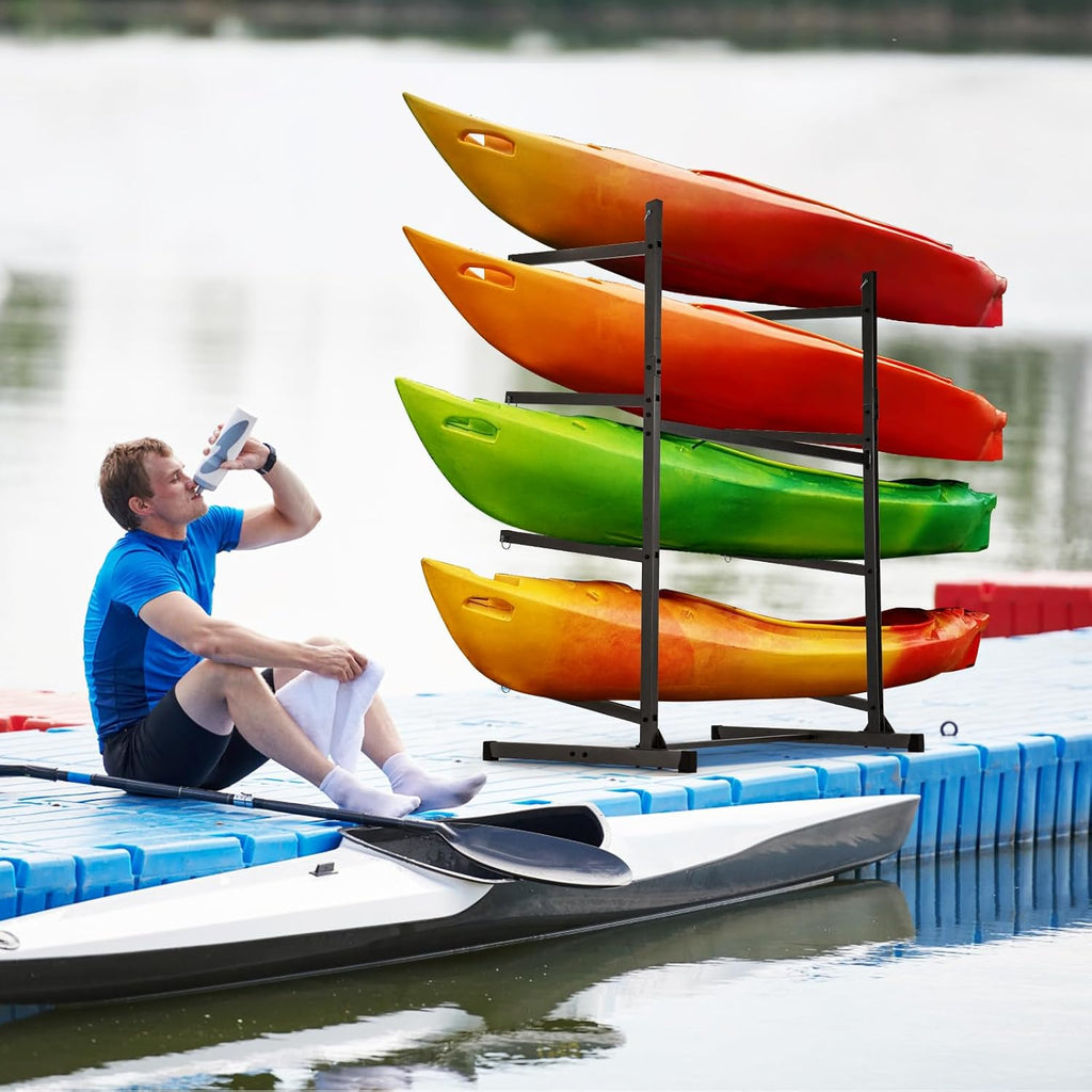 Kayak Storage Rack, Heavy Duty Kayak Racks for Garage and Outdoor Storage, Storage Rack for Kayak, Canoe, Surfboard & Paddleboard