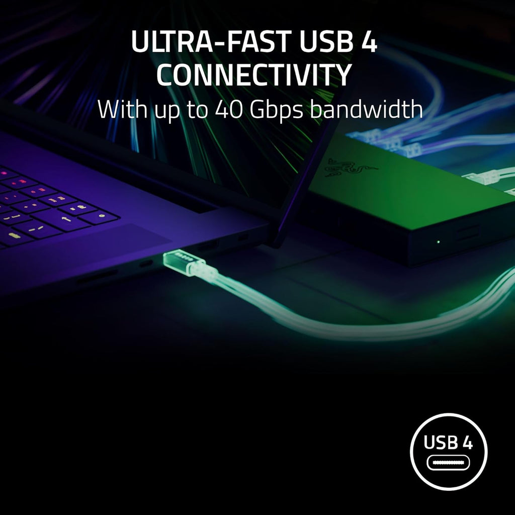 Razer USB 4 Dock: 14 Ports (Type C, Type A, HDMI, DP, Ethernet, SD, 3.5mm) - Dual Monitor Up to 4K 120 Hz - Laptop & Phone Fast Charge - Durable Lightweight Casing - Windows & Mac Compatible - Mercury