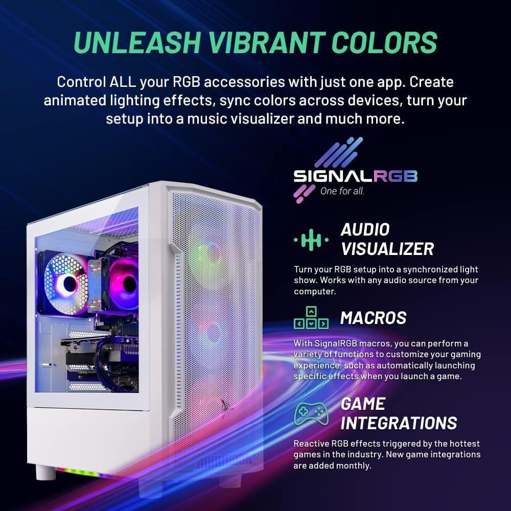 Skytech Gaming Archangel Desktop PC, Intel i5 14400F 2.5 GHz (4.7GHz Turbo), NVIDIA RTX 5060, 1TB Gen4 NVMe SSD, 16GB DDR5 RAM 5200, 650W Gold PSU, Wi-Fi, Win 11