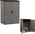 Suncast Outdoor Storage Cabinet Waterproof Resin Vertical Outdoor Storage Shed (54 cu. ft.) for Patio, Garden Tools, Cushions, & Equipment. Weatherproof Plastic Multi-Wall Design, Capacity Made in USA