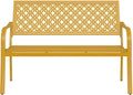 Grand patio 50' Outdoor Bench, Garden Benches with Anti-Rust Metal Powder Coated Frame, Patio Bench for Front Porch Park Outside Furniture Decor, Sunflower Yellow