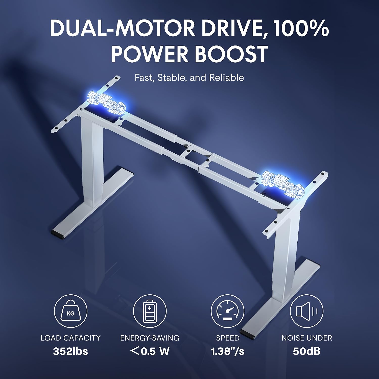 FLEXISPOT E6G CyberX 63 Inch RGB LED Electric Gaming Standing Desk, Dual Motor 3-Stage Adjustable Desk up to 352 lbs, Large Ergonomic Computer Workstation for Gamers, Streamers & Home Studios (White)
