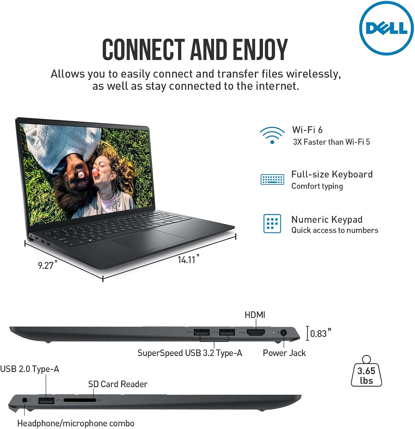 Dell Inspiron 15 3000 3520 Laptop Computer, 15.6 Inch FHD Business Laptop, Intel 10-Core i7, 32GB RAM, 1TB SSD, Windows 11 Pro Laptop, Lifetime Microsoft Office, 10-Key Number Pad, Webcam HDMI WiFi 6