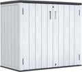 ZZM 37 Cu.ft Outdoor Storage Cabinet with One Tool Kit, Horizontal Storage Shed for Garage, Bike, Garbage Cans, Garden Accessories