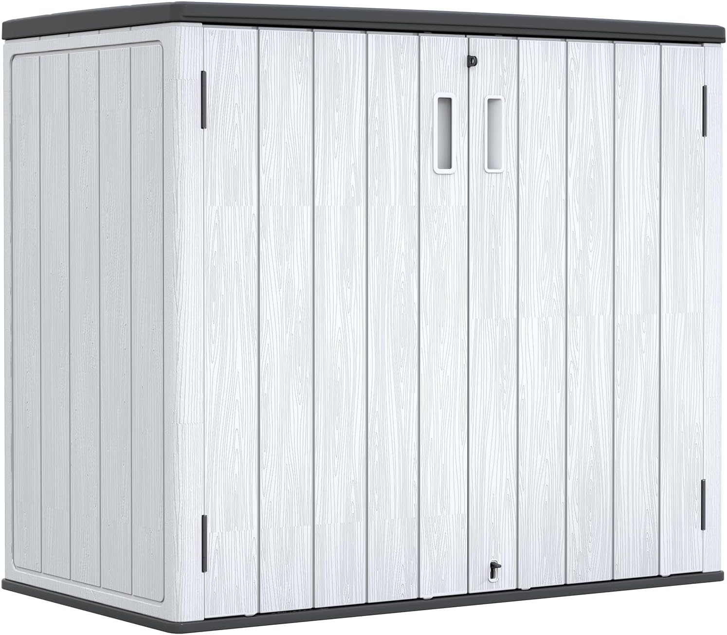 ZZM 37 Cu.ft Outdoor Storage Cabinet with One Tool Kit, Horizontal Storage Shed for Garage, Bike, Garbage Cans, Garden Accessories