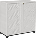 ADDOK Indoor Outdoor Plastic Storage Cabinet 34'x15'x34', Outdoor Storage Shed for Living Room, Hallway, Balcony, Garage, Garden, Backyard-White（W/O Shelf）