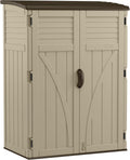 Suncast Outdoor Storage Shed, Water Resistant Resin Vertical Outdoor Storage Cabinet for Patio, Garden Tools, Cushions, & Equipment, Weatherproof Multi-Wall Design, 54 cu. ft., Made in USA