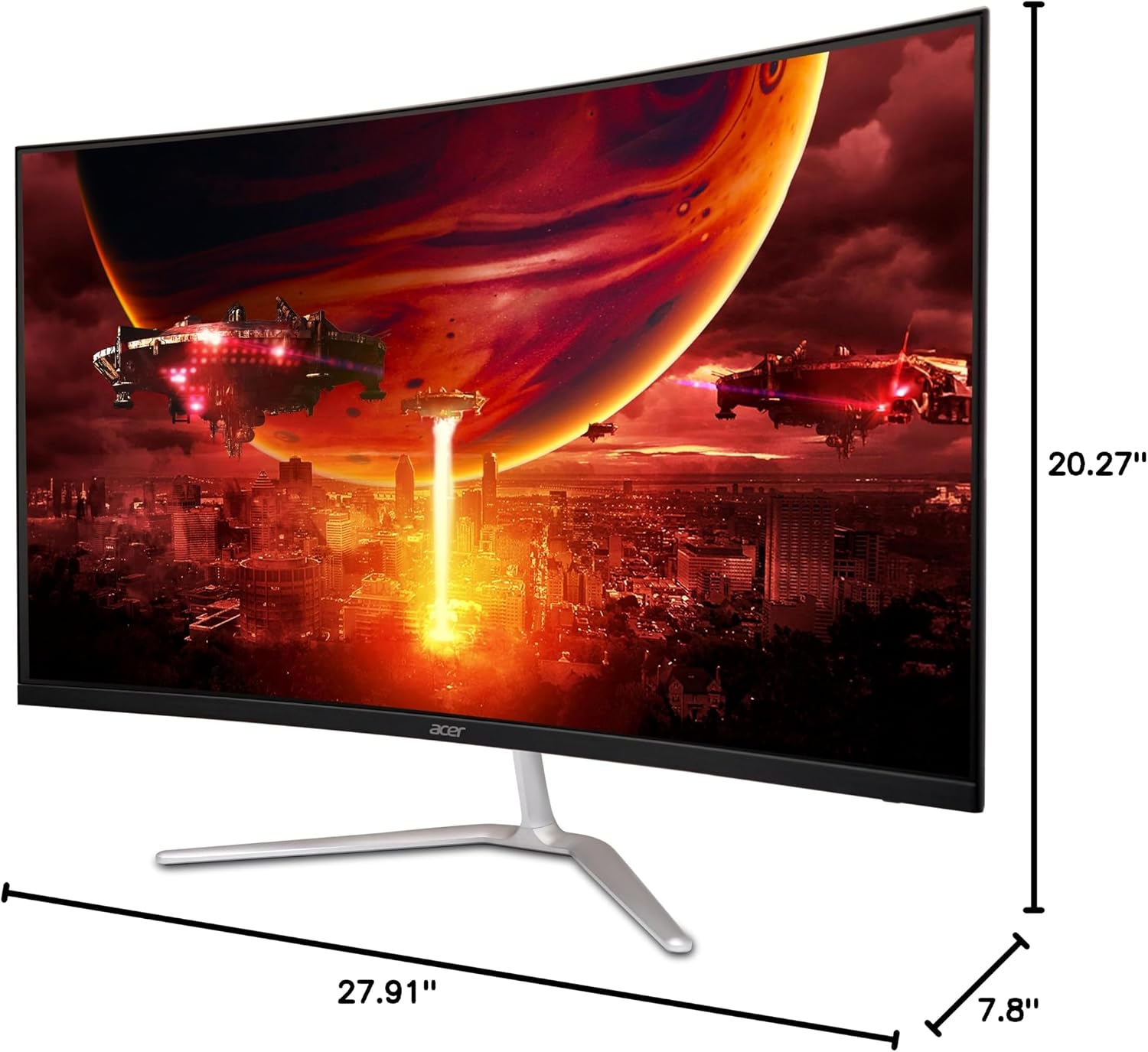 acer Nitro 31.5' FHD 1920 x 1080 1500R Curved PC Gaming Monitor | AMD FreeSync™ Premium | Up to 165Hz Refresh | 1ms VRB | VESA Mountable | 1 x Display Port 1.2 & 2 x HDMI 1.4 | EDA320Q PBIIPX