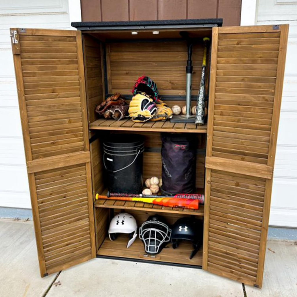 Outdoor Storage Shed Garden Cabinet with Strong Iron Frame Large Garden Shed with Floor,Waterproof