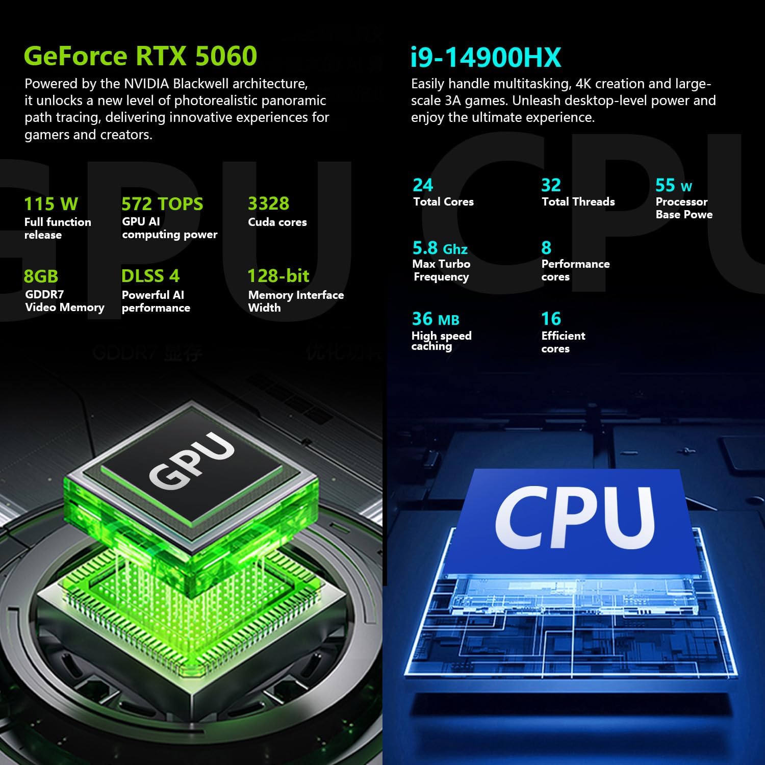 Thunderobot Radiant 16 i9 5060 2.5K Gaming Laptop, 16' QHD+ up to 300Hz 2.5K Display, Core i9-14900HX, GeForce RTX 5060, 16GB DDR5 RAM, 512GB SSD, RGB Backlit Keyboard, Wi-Fi 6, Win 11 Home, Black