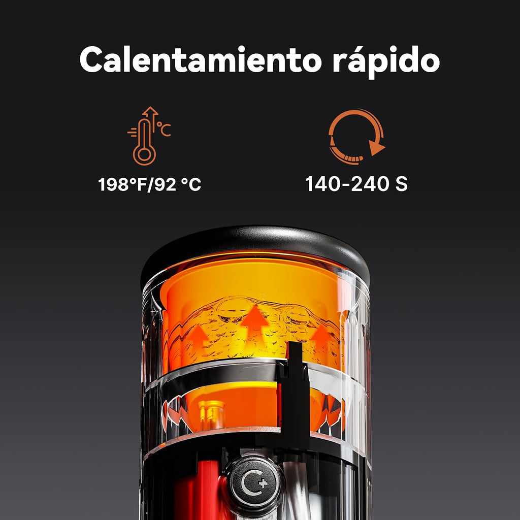CERA+ Portable Espresso Machine 5-8 Cups per Charge, Self-Heating 20 Bar， NS Pods & Ground Coffee, Epresso Electric Travel Coffee Maker for Outing, Working, Camping