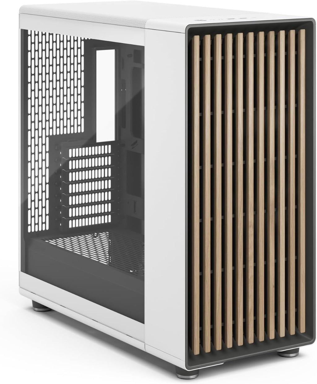 Fractal Design North XL RC Chalk White TG Clear - Reverse Connection Motherboard Compatible - Three 140mm Aspect PWM Fans Included- Type C USB - ATX Airflow Full Tower PC Gaming case