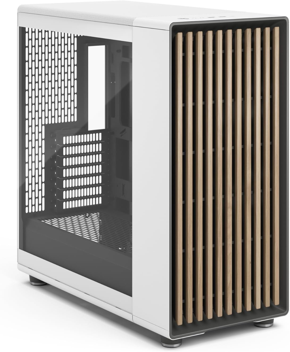 Fractal Design North XL RC Chalk White TG Clear - Reverse Connection Motherboard Compatible - Three 140mm Aspect PWM Fans Included- Type C USB - ATX Airflow Full Tower PC Gaming case
