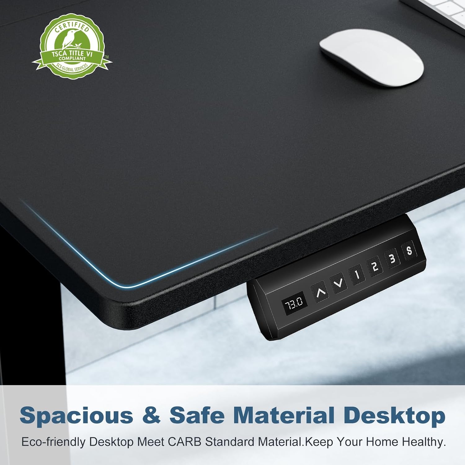 DUMOS 48 Inch Electric Standing Desk Height Adjustable, Sit to Stand Up Computer Workstations Work PC Table Home Office Study Writing Gaming Desks with Memory Presets for Walking Pad, Bedroom, Black