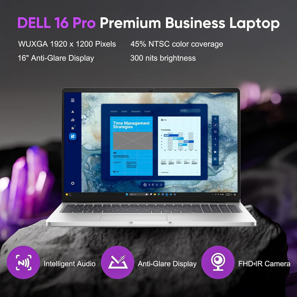 Dell Pro 16 Premium Business Laptop, 16' WUXGA 1920 x 1200p IPS Display, Intel Ultra 5 225U (12 cores,up to 4.8 GHz), 16GB DDR5 RAM, 1TB SSD, Backlit Keyboard,Fingerprint, Win 11 Pro, WiFi 6E BT5.3