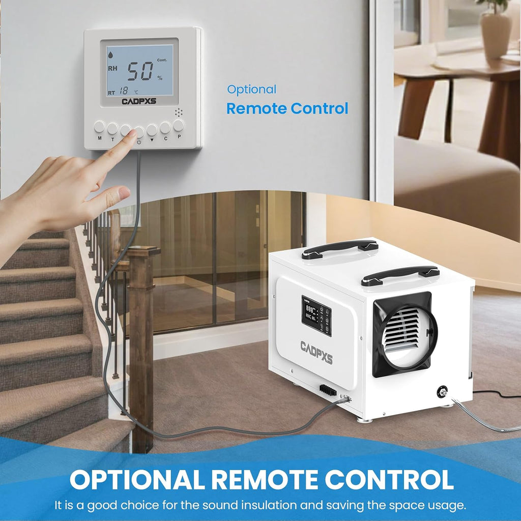 CADPXS Crawl Space Dehumidifier with Pump, 125 Pints Commercial Dehumidifiers with Drain Hose, Dehumidifier for Crawlspace, Basements & Water Damage Use, Memory Restart, cETL, 5 Years Limited Warranty