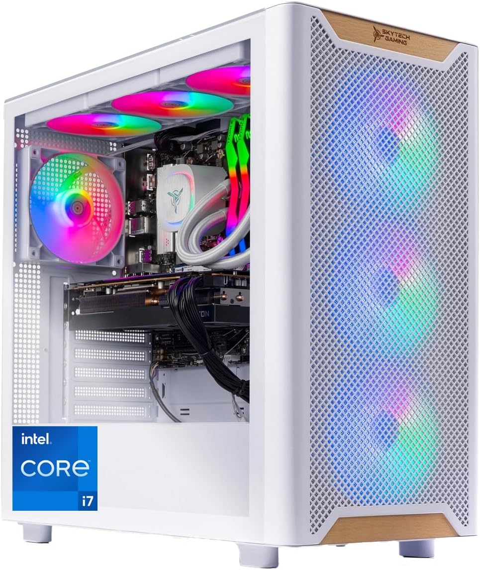Skytech Gaming Chronos 3 Desktop PC, Intel i7 14700F 2.1 GHz (5.3GHz Turbo), NVIDIA RTX 5060 Ti 16GB, 1TB NVMe SSD, 16GB DDR5 RAM 5200, 850W Gold ATX 3 PSU, 360mm ARGB AIO, Wi-Fi, Win 11