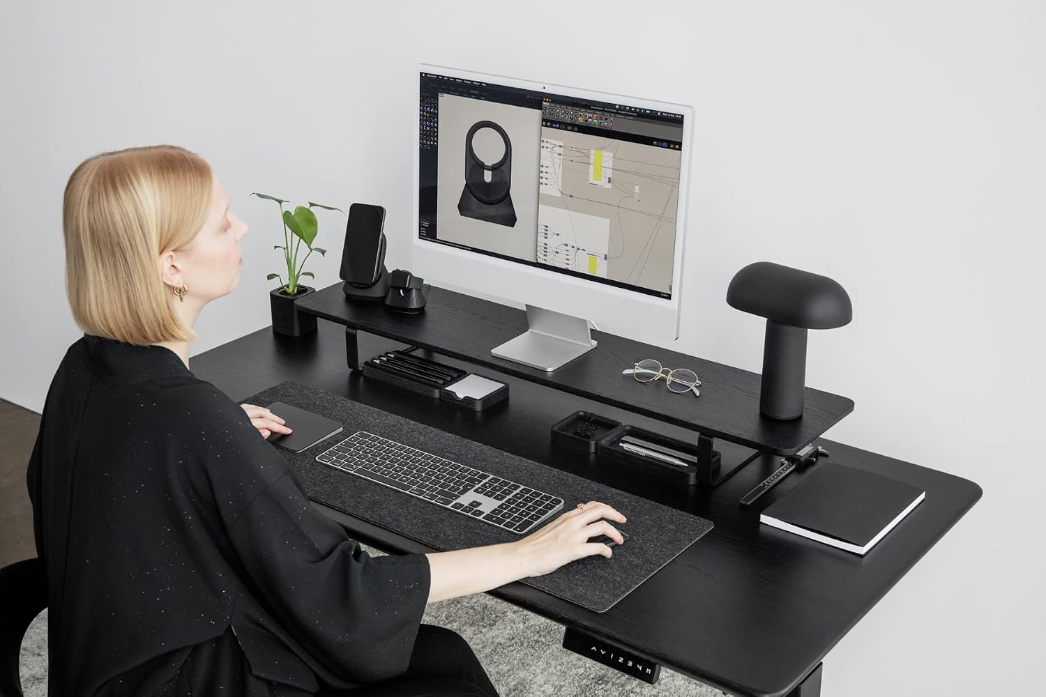 Oakywood Dual Monitor Stand - Handmade in EU - Natural Wood Monitor Stand Riser - Laptop Accessories – 220 lbs (100 kg) Capacity - 41.3'x9' (105x23 cm) – 100% Natural Black Stained Oak