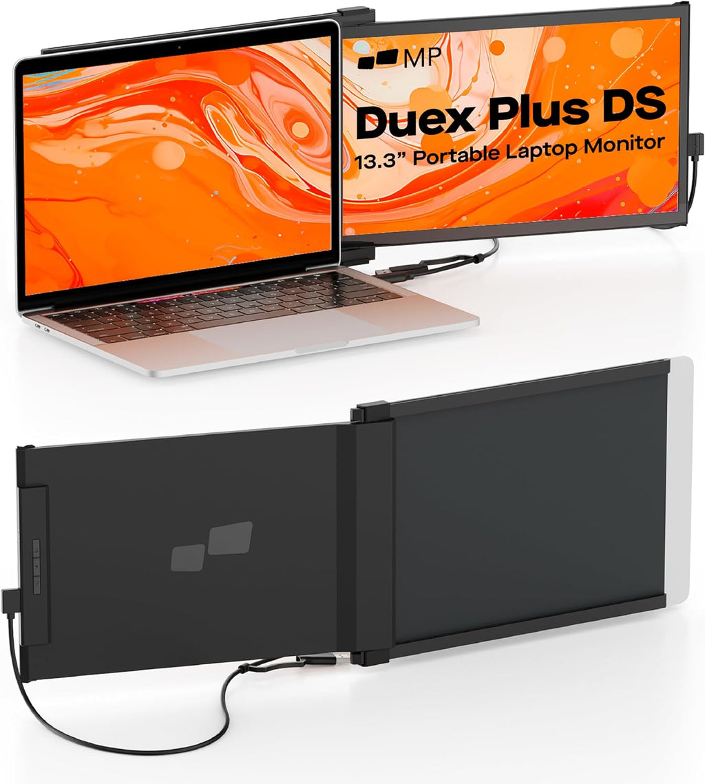 New Mobile Pixels Duex Plus DS Laptop Screen Extender, 13.3' FHD 1080P IPS Portable Monitor, Auto Rotation USB Type-C/HDMI Plug and Play Laptop Monitor, Windows/Mac/Android/Switch Compatible