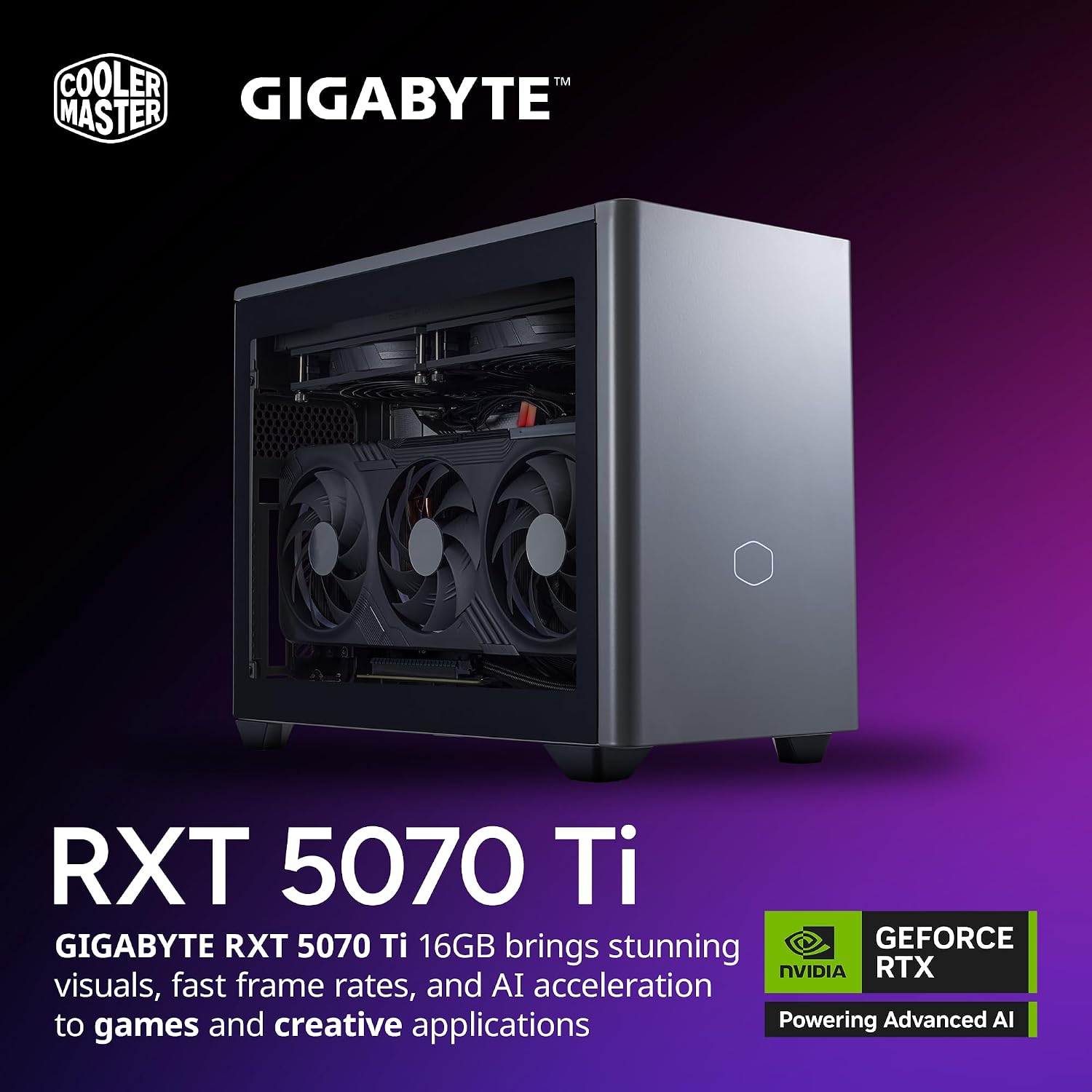 Cooler Master NR2 Pro Gaming PC – AMD RYZEN 7 9800X3D, NVIDIA GeForce RTX 5070 Ti 16GB, 32GB DDR5 6000MHz, 2TB Gen4 M.2, Windows 11, V850 SFX Gold PSU, Compact Mini ITX Desktop PC