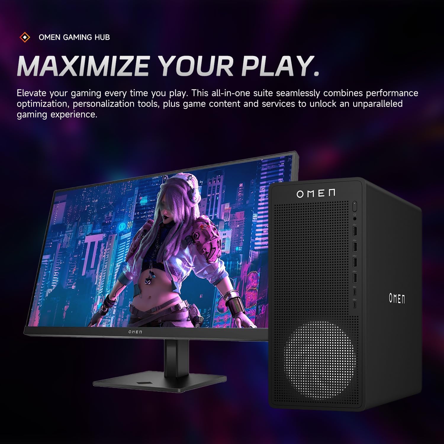 HP OMEN 16L Gaming Desktop, AMD Ryzen 7 8700F (Beats Intel i7-14700F), NVIDIA RTX 5060, 64GB DDR5 RAM, 2TB SSD, W11H, Music Production Workstation, Bundle with Thunderobot KG3089R Gaming KB