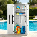 ZYJOYY Outdoor Storage Cabinet with 4 Shelves, 31.5' x 23.23' x 66.22' White Waterproof Resin Vertical Tool Shed, Lockable 30 cu.ft. Storage Shed for Patio, Garden, Yard