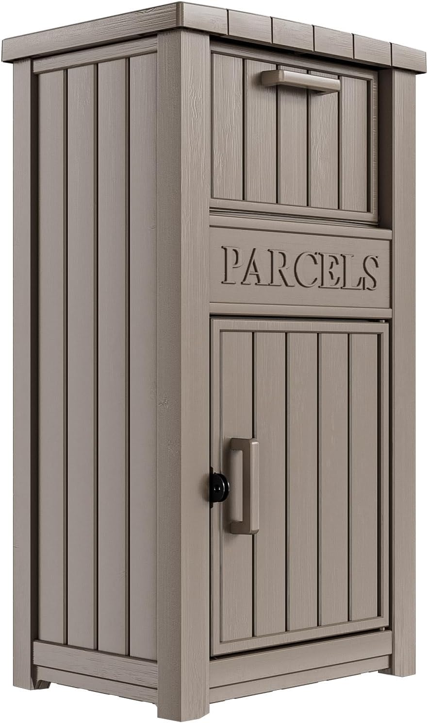 Package Delivery Box for Outside, Large Parcel Drop Box with Lockable Secure, Waterproof and Anti-Theft Storage for Porch, Curbside, House (Grey)