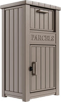 Package Delivery Box for Outside, Large Parcel Drop Box with Lockable Secure, Waterproof and Anti-Theft Storage for Porch, Curbside, House (Grey)