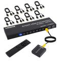 8 Port HDMI KVM Switch, 4K@60Hz 8 in 1 Out HDMI KVM Switch for 8 Computers Share 1 HD Monitor and 4 USB Devices, Including 8 HDMI Cables and Remote Control