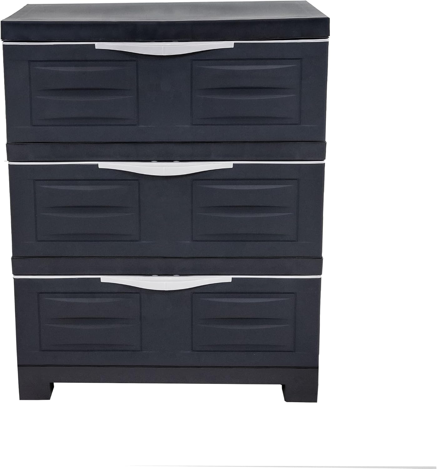 Sunnydaze 29.5' H 3-Tier Storage Cabinet with Drawers - Resin Storage Drawers Organizer - for Garage, Office, Home, Laundry Room - Charcoal