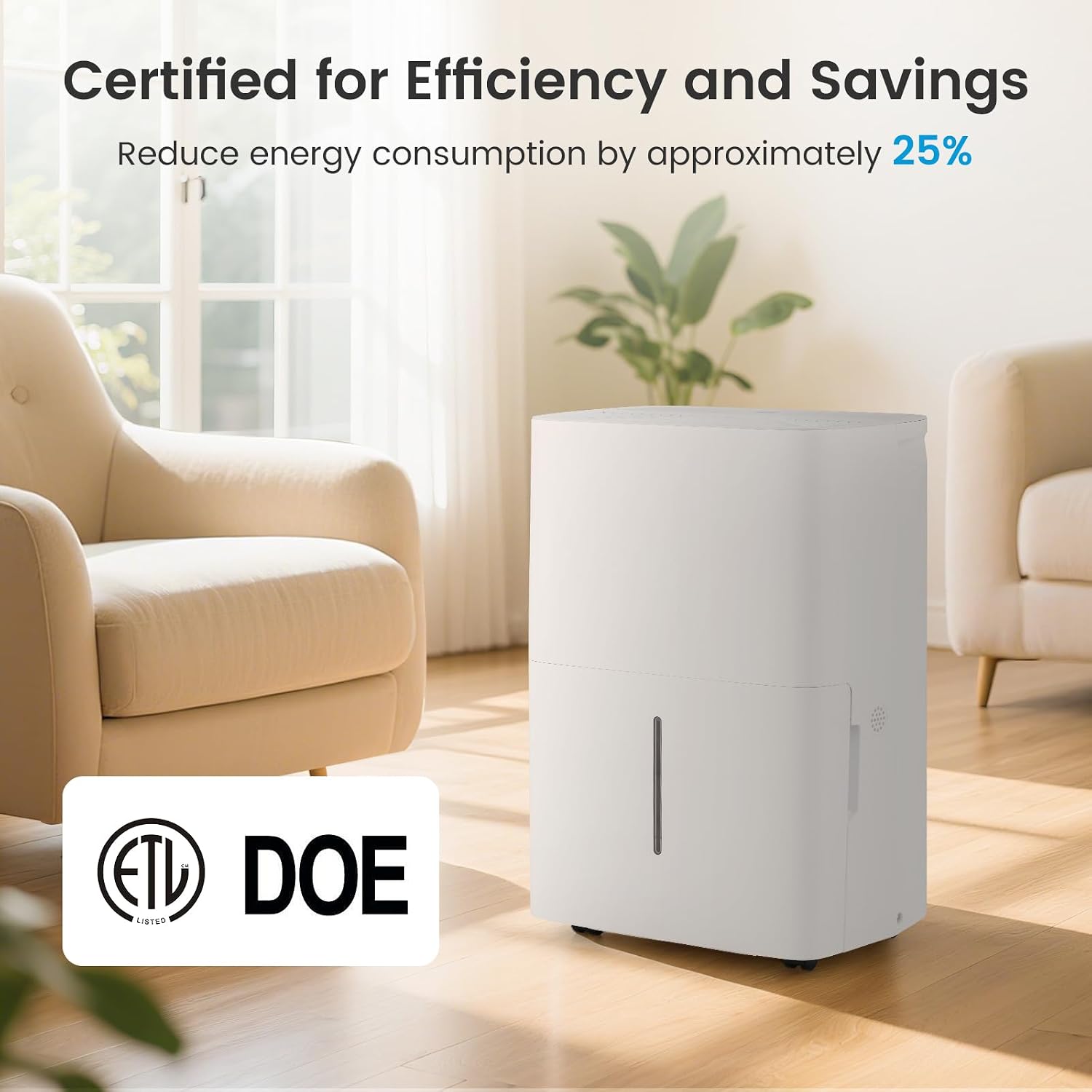 DORTALA 94.5 Pints Dehumidifier for 6000 Sq.Ft Large Rooms, Basement, Bathroom, Home Dehumidifier with Drain Hose, 2 Modes, 24H Timer, 1.4 Gal Water Tank, Auto Defrost, White