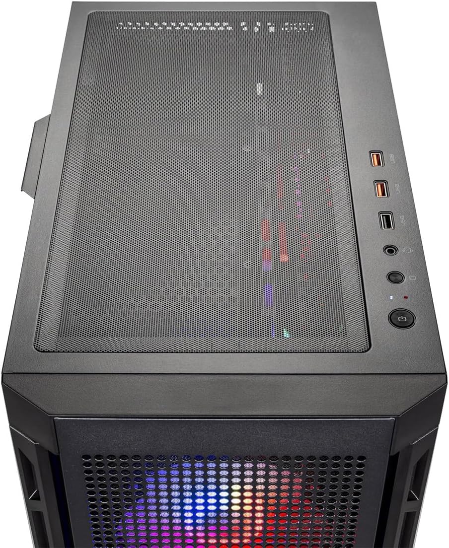 Skytech Gaming Blaze4 Mini Desktop PC, Ryzen 7 7700 3.8 GHz (5.3GHz), AMD RX 9060XT 16GB, 1TB NVMe SSD, 32GB DDR5 RAM 5200 RGB, 650W Gold PSU, Wi-Fi, Win 11