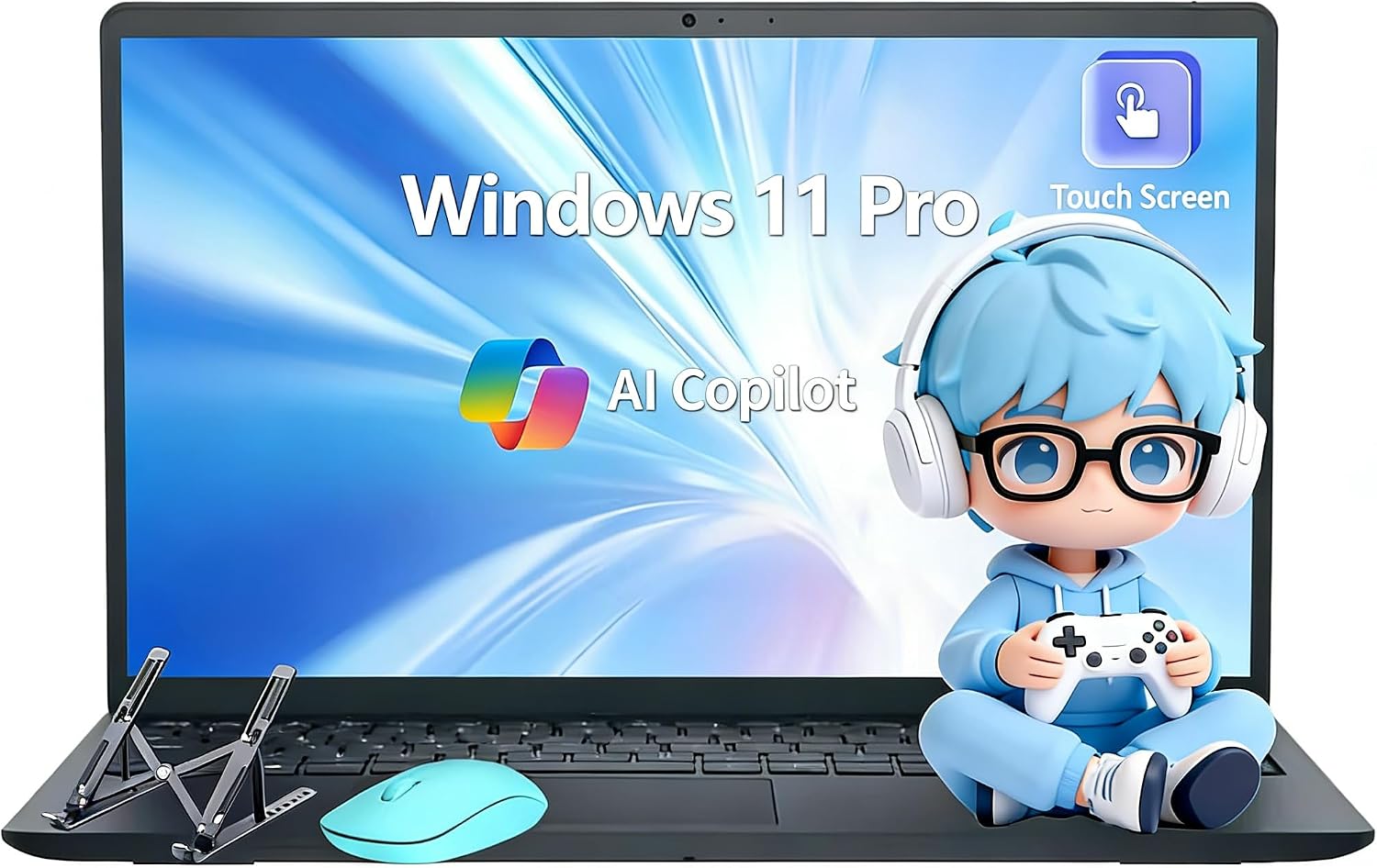 Dell Inspiron 3535 Laptop, Copilot AI, AMD Ryzen 7 7730U, 15.6' Touchscreen Display, 16GB RAM, 512GB SSD, Long Battery Life, Webcam, Wi-Fi, Bluetooth, Windows 11 Pro, Alpacatec Accessories