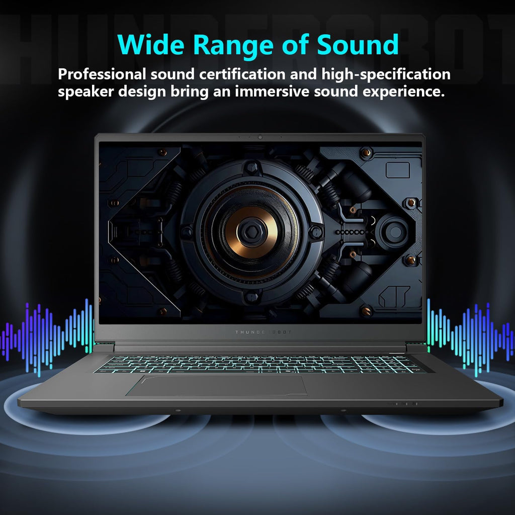 Thunderobot Storm 17 5070 Gaming Laptop, 17.3' QHD 165Hz 2K Display, Core i7-13620H, GeForce RTX 5070, 16GB DDR5 RAM, 512GB SSD, RGB Backlit Keyboard, HDMI, Wi-Fi 6, Win11 Home